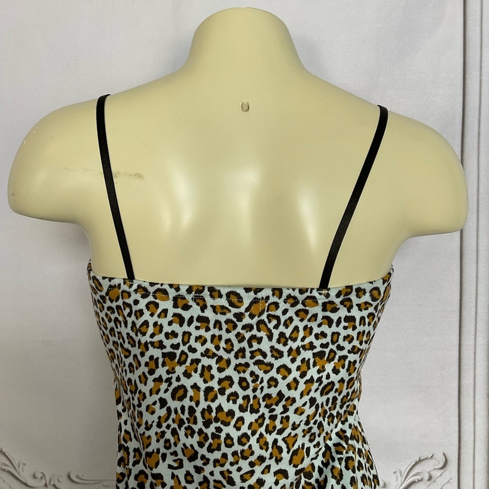 Wild Honey Mini Dress Size Leopard Print Faux Suede Fitted Y2K Dress Size Sm - Picture 8 of 9
